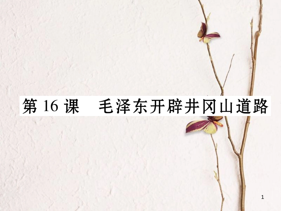 八年级历史上册 第五单元 从国共合作到国共对峙 第16课 毛泽东开辟井冈山道路作业课件 新人教版_第1页