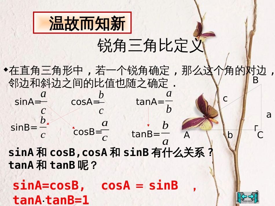 九年级数学上册 2.2 30°，45°，60°角的三角比课件 （新版）青岛版_第2页