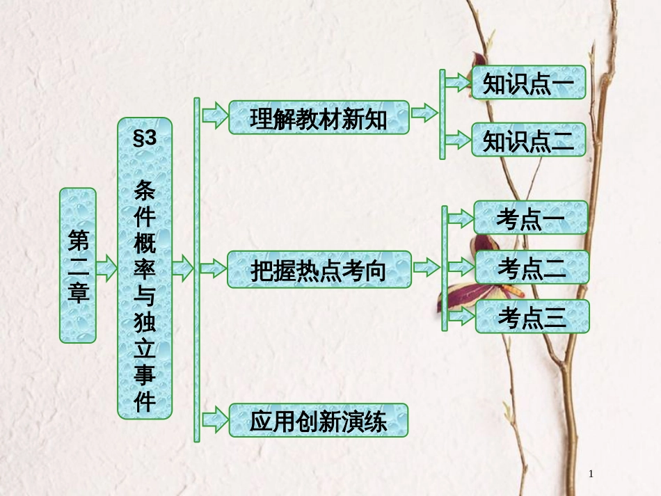 高中数学 第二章 概率 3 条件概率与独立事件课件 北师大版选修2-3_第1页