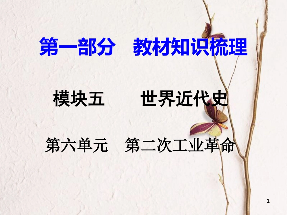 湖南省中考历史总复习第一部分教材知识梳理模块五世界近代史第六单元第二次工业革命课件岳麓版_第1页