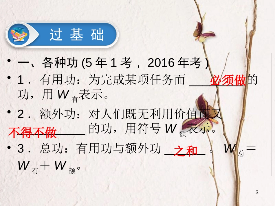 江西省2018届中考物理 第17课时 机械效率课件_第3页