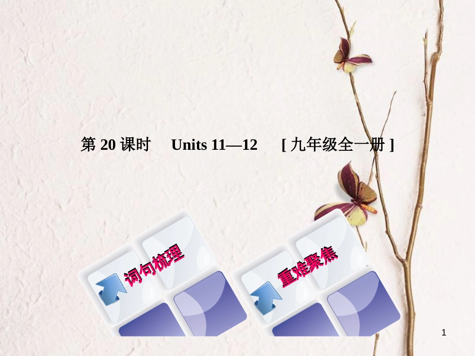 湖南省中考英语总复习 第一篇 教材过关 九全 第20课时 Units 11-12教学课件 人教新目标版_第1页