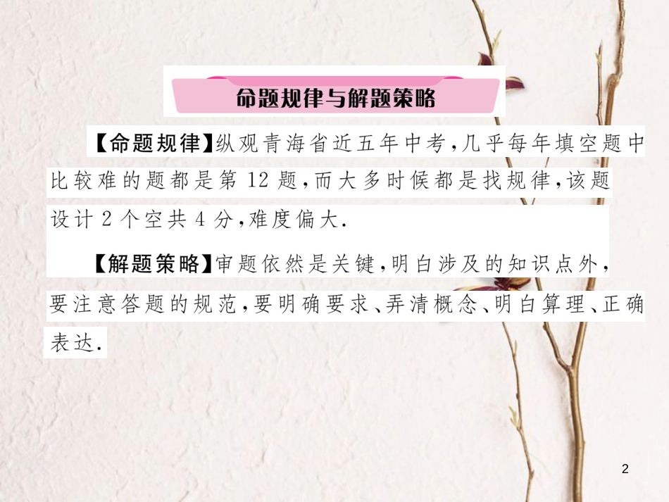 （青海专版）中考数学复习 第2编 专题突破篇 题型1 填空题（精讲）课件_第2页