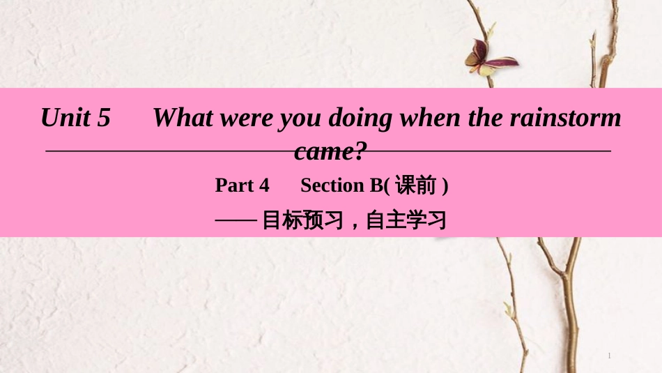八年级英语下册 Unit 5 What were you doing when the rainstorm came Part 4 Section B（课前）课件 （新版）人教新目标版_第1页