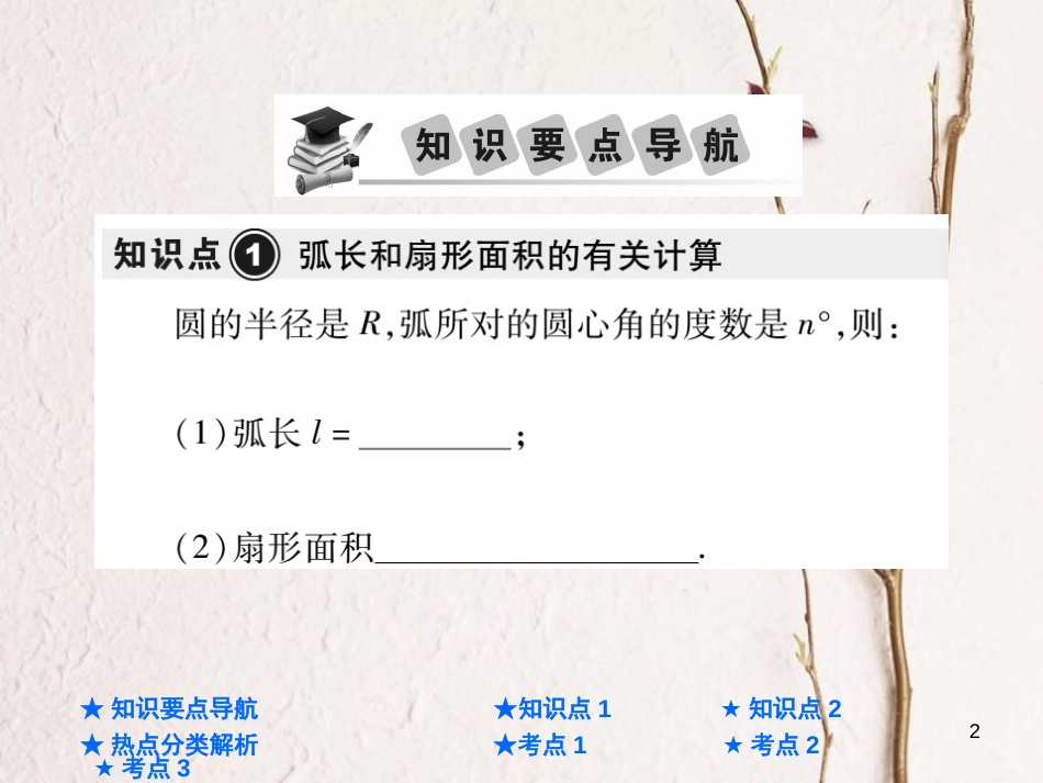 中考数学总复习 第一部分 基础知识复习 第6章 圆 第3讲 与圆有关的计算课件_第2页