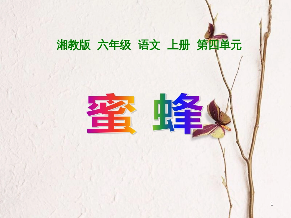 六年级语文上册 第四单元 蜜蜂课件1 湘教版_第1页