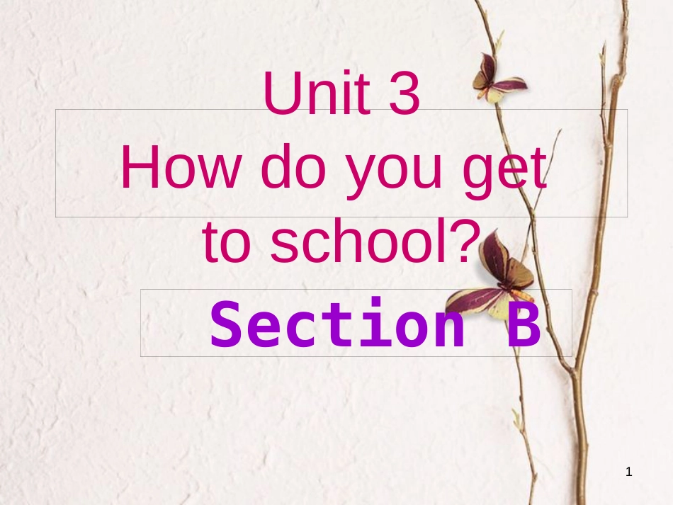 辽宁省灯塔市七年级英语下册 Unit 3 How do you get to school Section B课件 （新版）人教新目标版_第1页