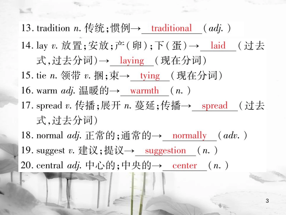 届中考英语复习 第一轮 教材回顾 九全 Unit 1-Unit 3课件_第3页