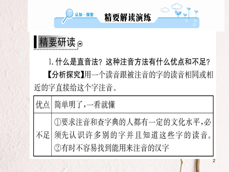 高中语文 第二课 千言万语总关“音”第一节 字音档案-汉字的注音方法课件 新人教版选修《语言文字应用》_第2页