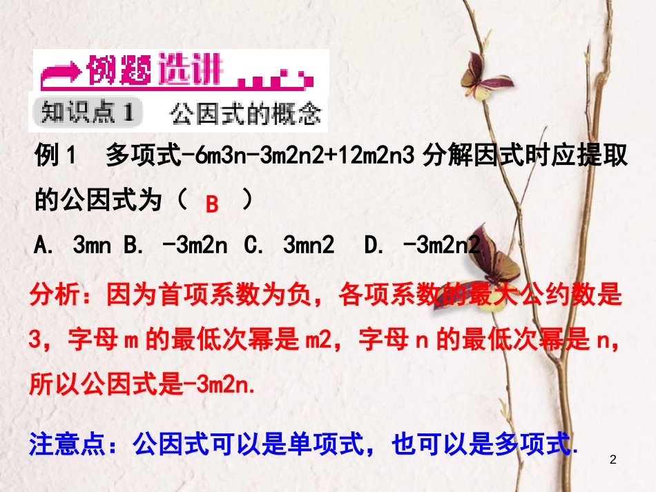 浙江省嘉兴市秀洲区七年级数学下册 第四章 因式分解 4.2 提取公因式法习题课件 （新版）浙教版_第2页