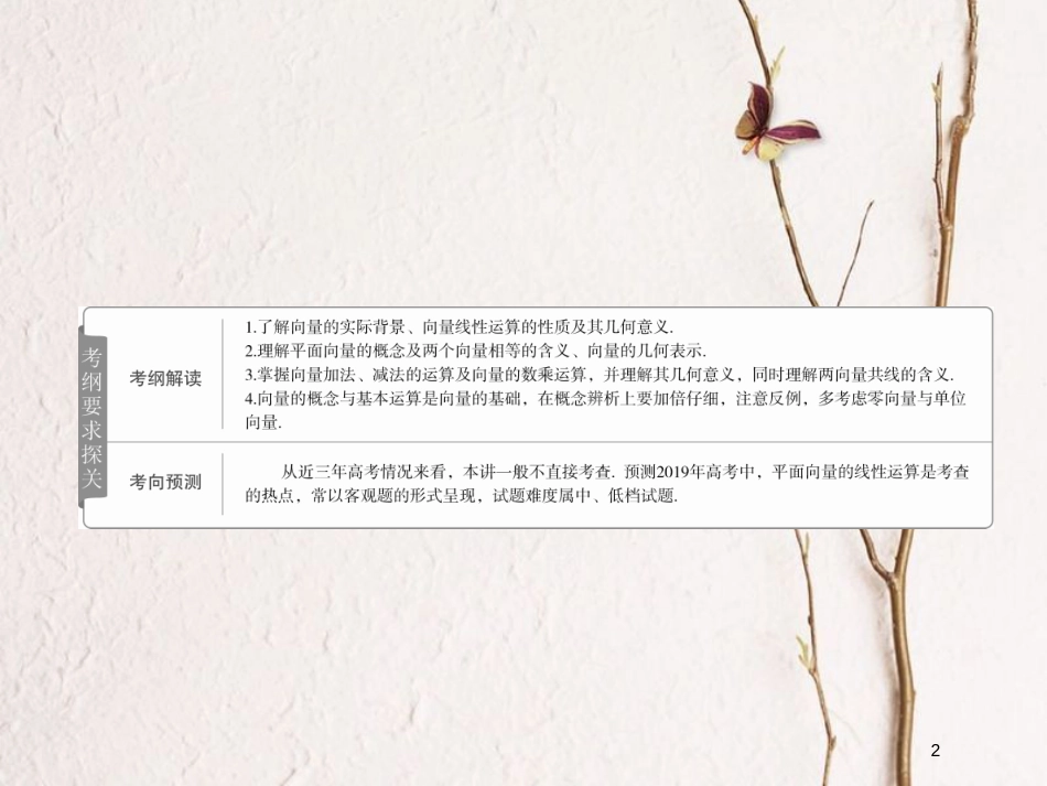 2019版高考数学一轮复习 第4章 平面向量 4.1 平面向量的概念及线性运算课件 文_第2页