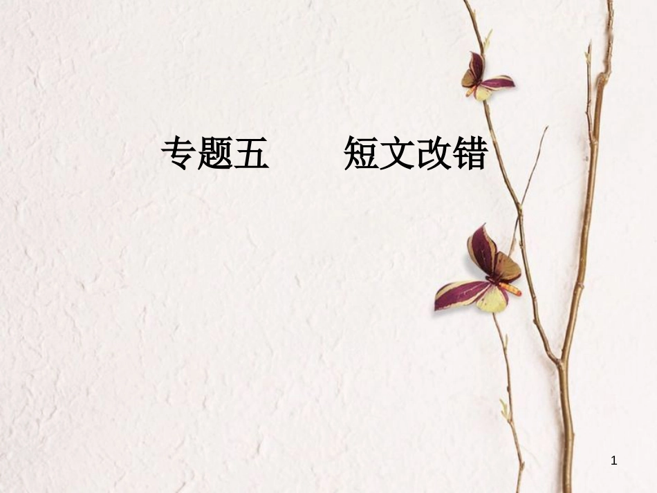 高考英语二轮复习 专题五 短文改错 第1讲 词法错误课件_第1页