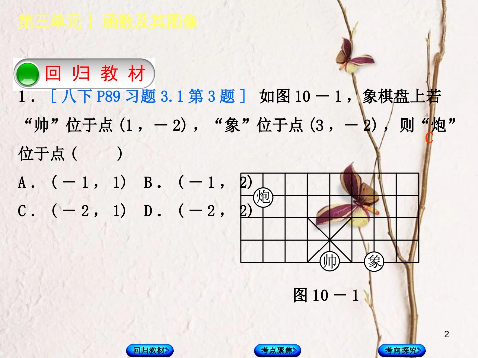 中考数学复习 第3单元 函数及其图象 第10课时 图形与坐标课件 湘教版_第2页