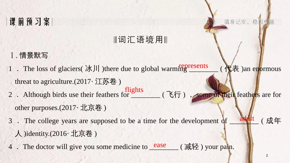 （全国版）2019版高考英语一轮复习 第一部分 Unit 4 Body language课件 新人教版必修4_第2页