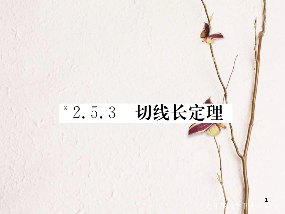九年级数学下册 2.5 直线与圆的位置关系 2.5.3 切线长定理作业课件 （新版）湘教版_第1页