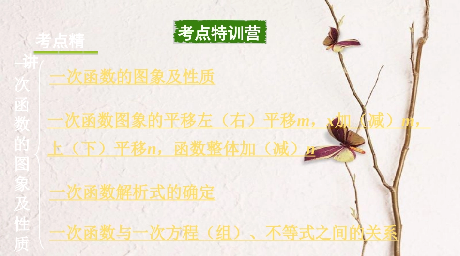 浙江省中考数学复习第一部分考点研究第三单元函数第10课时一次函数的图像及性质课件_第2页