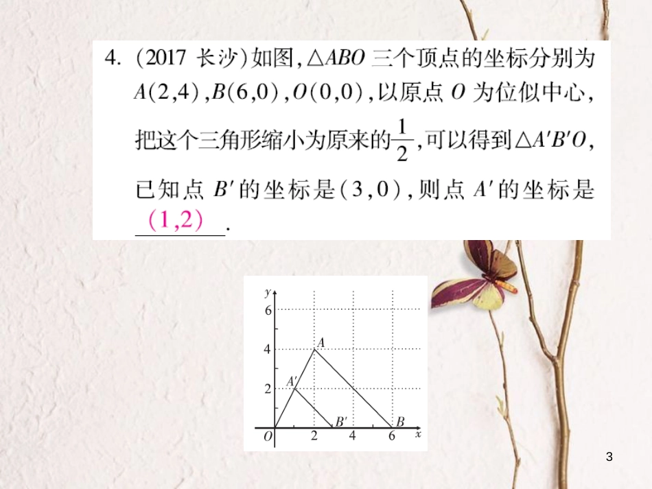 云南省中考数学总复习 第四章 三角形 4.5 相似 位似课件_第3页