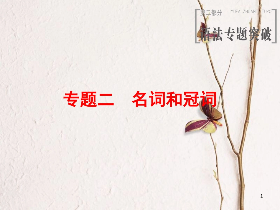 2019版高三英语一轮复习 第2部分 语法专题突破 专题2 名词和冠词课件 北师大版_第1页