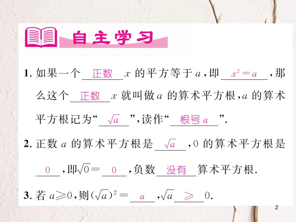 （成都专版）八年级数学上册 2.2 平方根（1）习题课件 （新版）北师大版_第2页