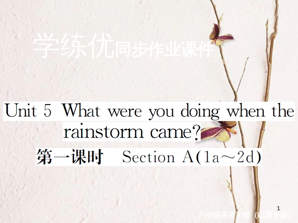 (山西专版)八年级英语下册 Unit 5 What were you doing when the rainstorm came(第1课时)作业课件 (新版)人教新目标版_第1页