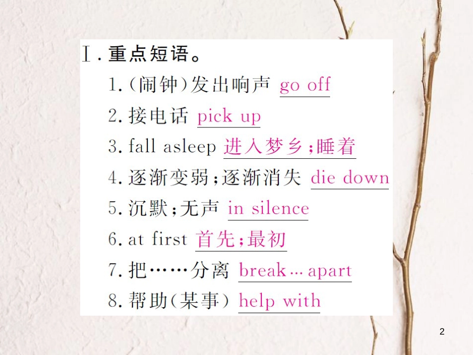 （贵州专版）八年级英语下册 Unit 5 What were you doing when the rainstorm came复习归纳作业课件 （新版）人教新目标版_第2页
