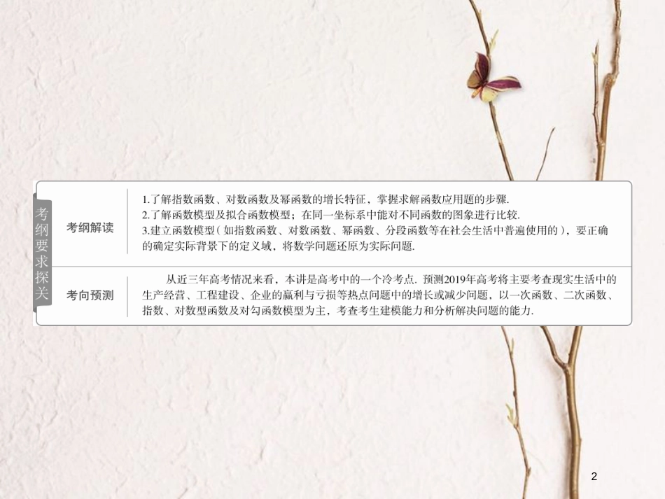 2019版高考数学一轮复习 第2章 函数、导数及其应用 2.9 函数模型及其应用课件 文_第2页