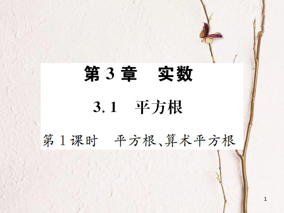 八年级数学上册 3.1 平方根 第1课时 平方根、算术平方根习题课件 （新版）湘教版_第1页