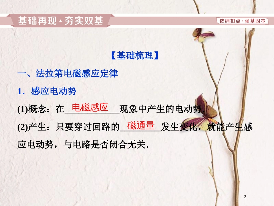 2019届高考物理总复习 第十章 电磁感应 第二节 法拉第电磁感应定律 自感 涡流课件_第2页