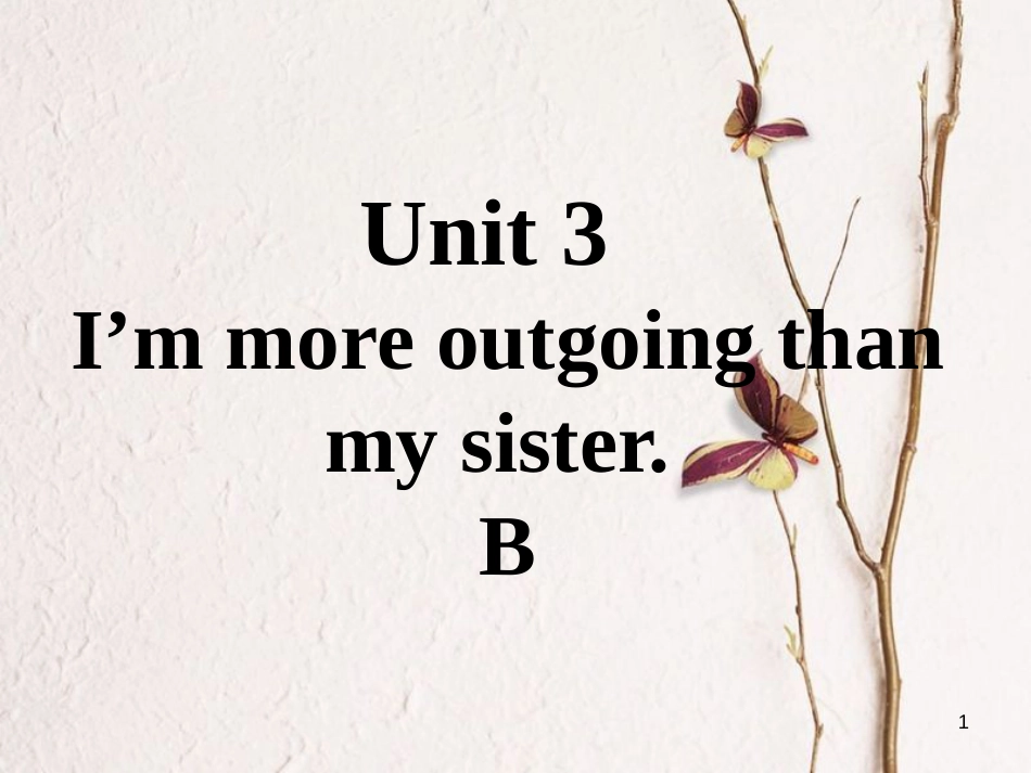 八年级英语上册 口头表达专练 Unit 3 I’m more outgoing than my sister Section B课件 （新版）人教新目标版_第1页