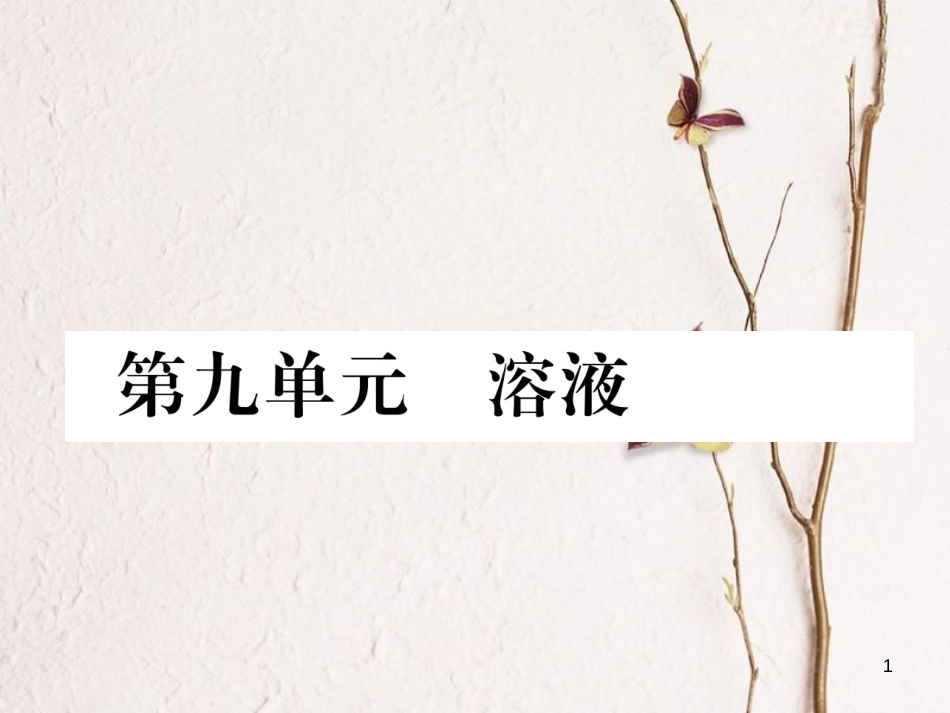 （青海专版）中考化学复习 第1编 教材知识梳理篇 第9单元 溶液（精练）课件_第1页