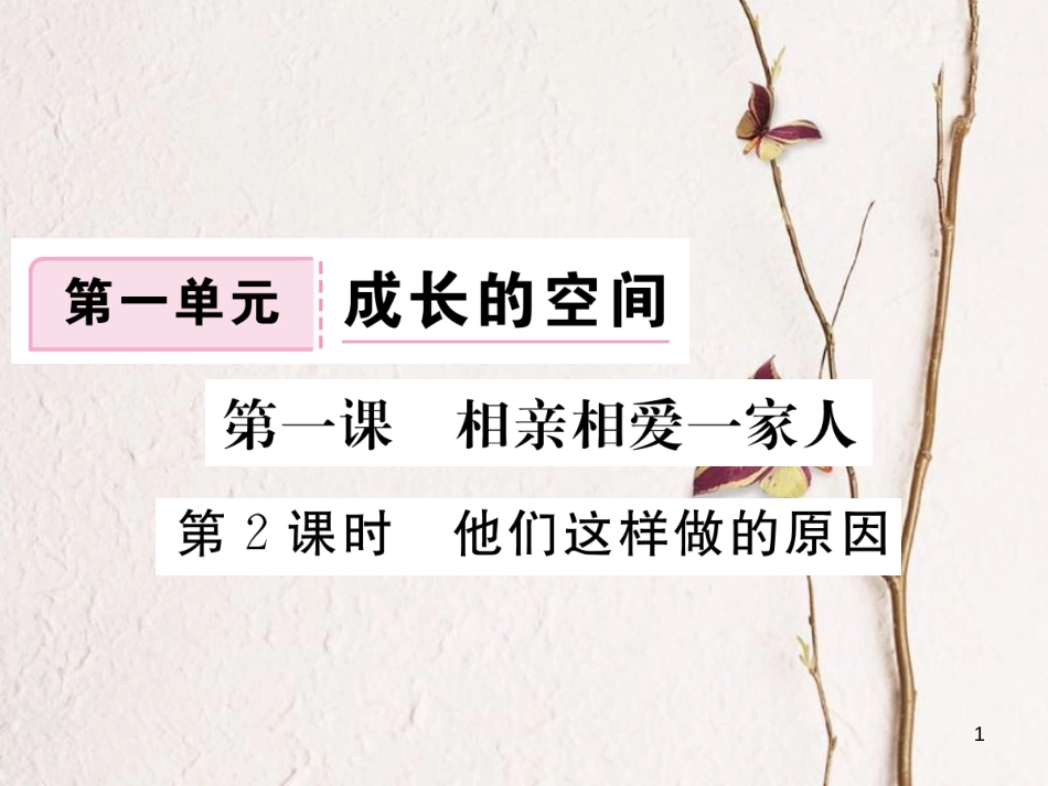 八年级道德与法治上册 第一单元 成长的空间 第一课 相亲相爱一家人 第2框《他们这样做的原因》习题课件 人民版_第1页