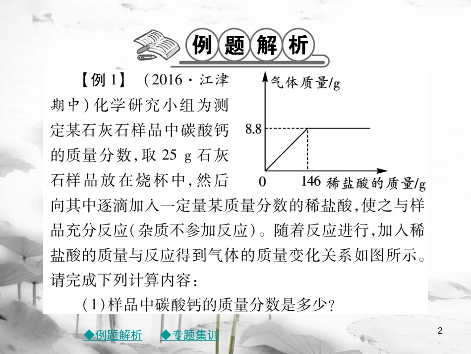 年春九年级化学下册 第九章 溶液 专题特训 有关溶液质量分数的基本计算（二）课件 （新版）新人教版_第2页