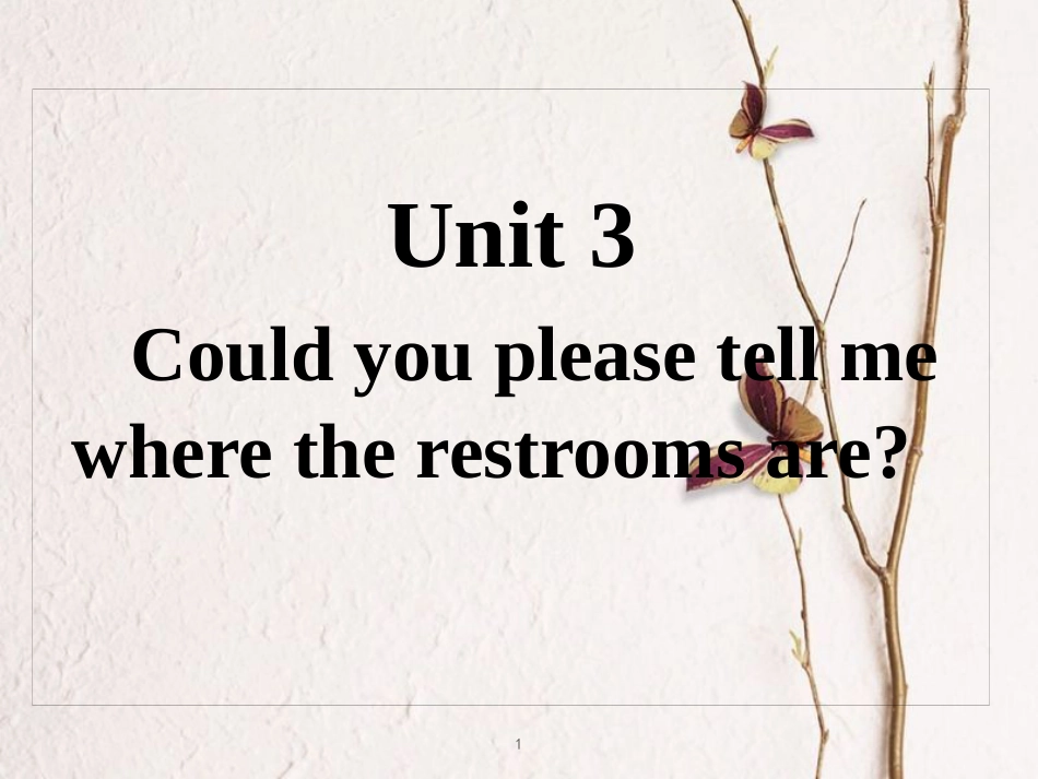 九年级英语全册 重点知识口头表达专练 Unit 3 Could you please tell me where the restrooms are课件 （新版）人教新目标版_第1页