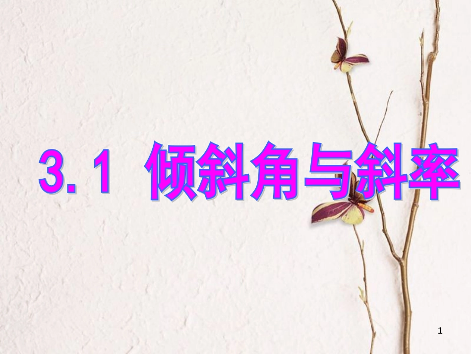 河北省南宫市高中数学 第三章 直线与方程 3.1 倾斜角与斜率课件 新人教A版必修2_第1页