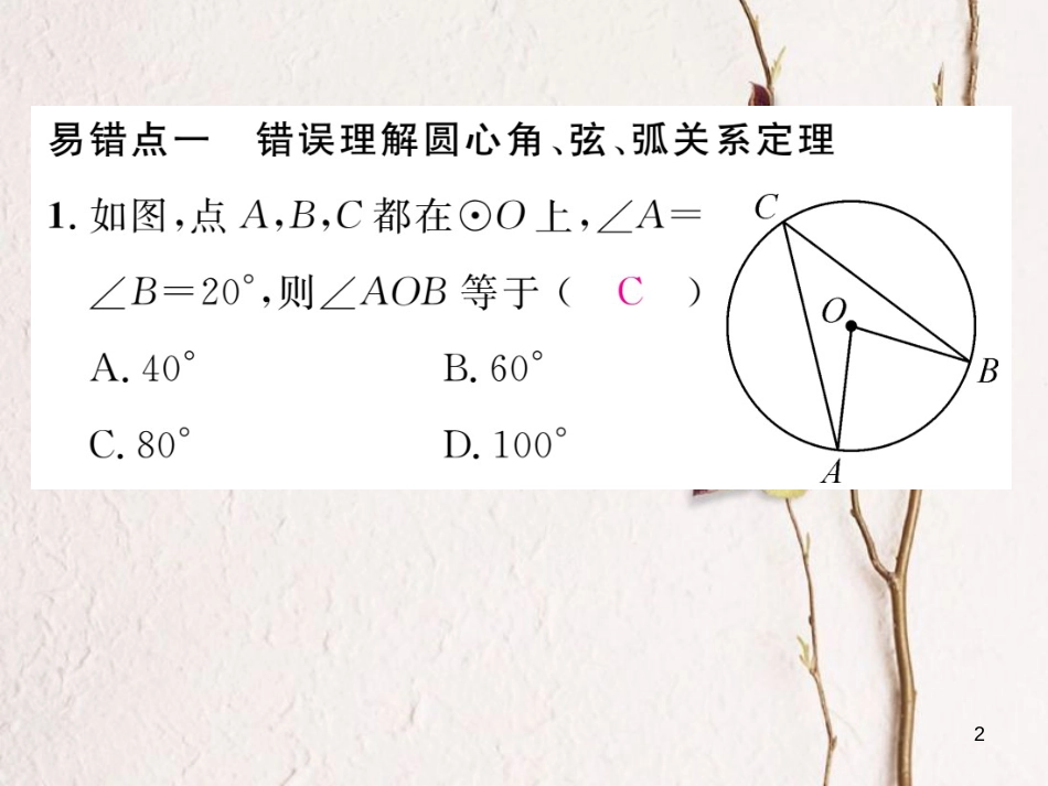 九年级数学下册 期末专题复习 专题3 与圆有关的易错题作业课件 （新版）湘教版_第2页