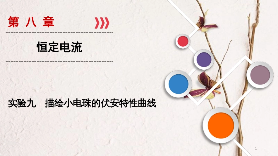 2019年高考物理大一轮复习 实验09 描绘小电珠的伏安特性曲线课件 新人教版_第1页