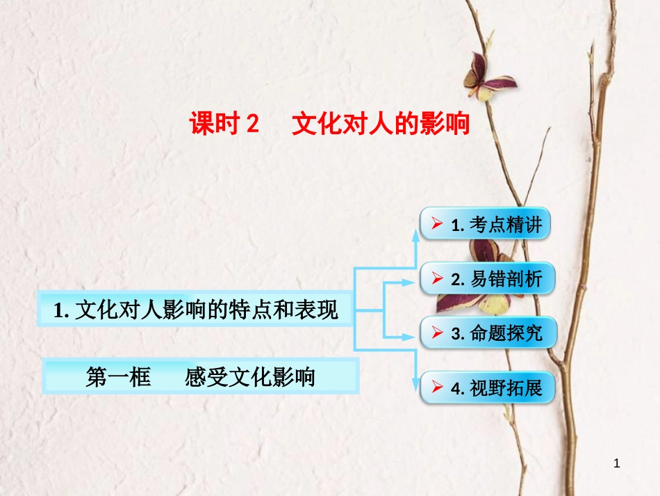 江西省南城县高中政治 第二课 文化对人的影响 文化对人影响的特点和表现课件 新人教版必修3_第1页