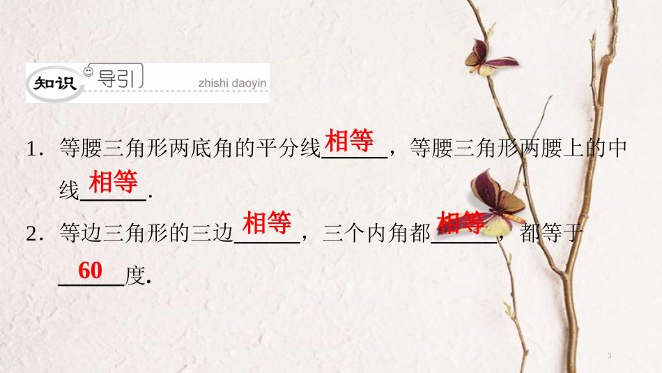 八年级数学下册 第一章 三角形的证明 1.1 等腰三角形（2）典型训练课件 （新版）北师大版_第3页