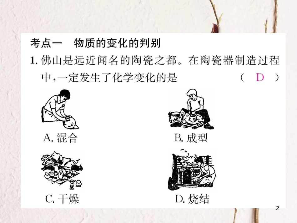 九年级化学上册 第一单元 走进化学世界核心考点突破习题课件 （新版）新人教版_第2页
