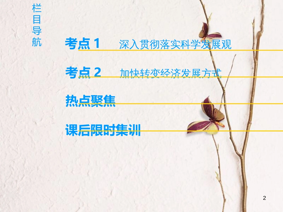 2019版高考政治一轮复习 第4单元 发展社会主义市场经济 第10课 科学发展观和小康社会的经济建设课件 新人教版必修1_第2页