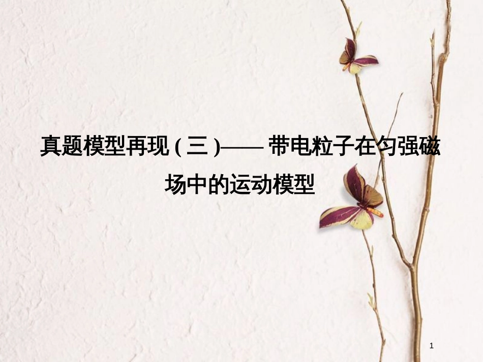 （全国通用）高考物理二轮复习 真题模型再现3 带电粒子在匀强磁场中的运动模型课件_第1页