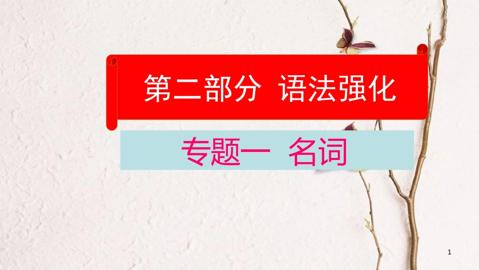 云南省中考英语学业水平精准复习方案 第二部分 语法强化 专题一 名词课件_第1页