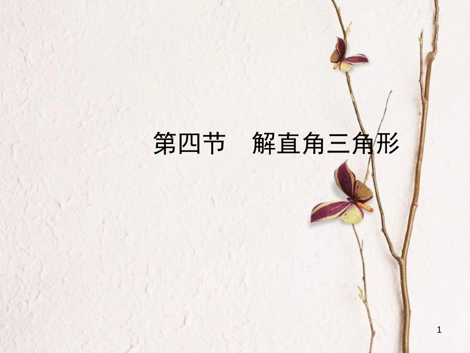 河北省中考数学总复习 第四章 几何初步与三角形 第四节 解直角三角形课件_第1页
