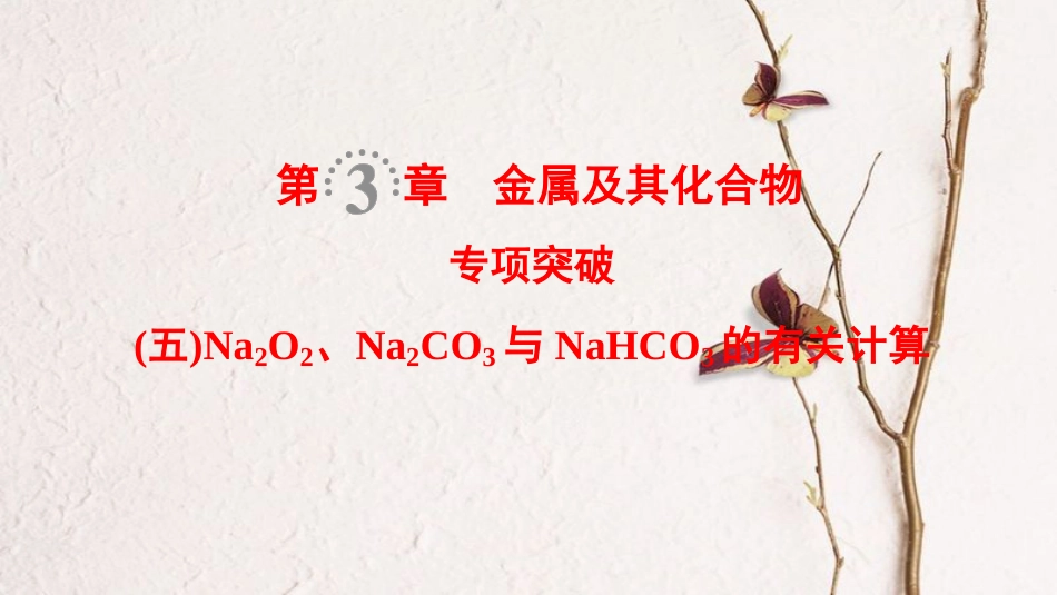 （全国通用）2019版高考化学一轮复习 第3章 金属及其化合物 专项突破5 Na2O2、Na2CO3与NaHCO3的有关计算课件_第1页