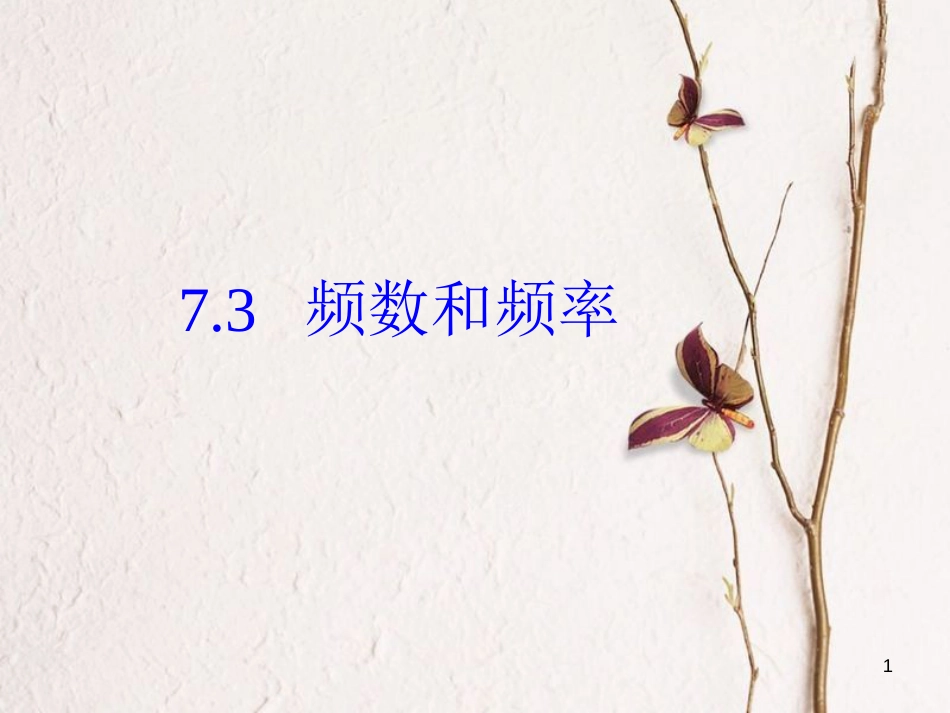 八年级数学下册 第7章 数据的收集、整理、描述 7.3 频数和频率课件 （新版）苏科版_第1页