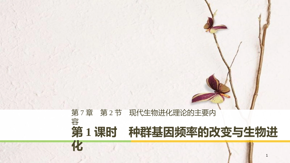 高中生物 第七章 现代生物进化理论 第2节 现代生物进化理论的主要内容 第1课时 种群基因频率的改变与生物进化课件 新人教版必修2_第1页