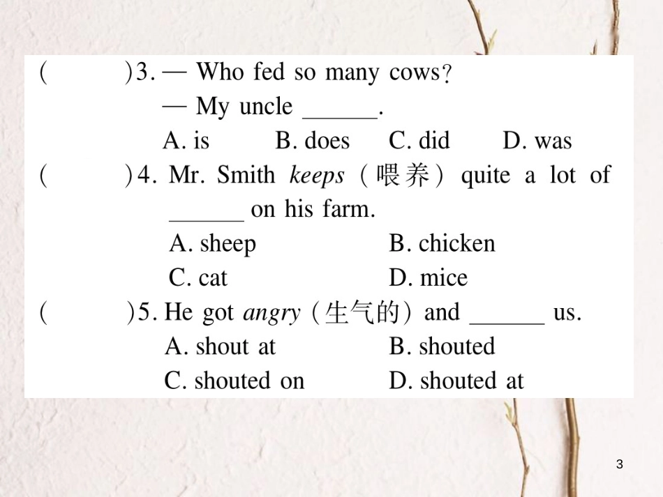 七年级英语下册 Unit 12 What did you do last weekend（第3课时）习题课件 （新版）人教新目标版_第3页