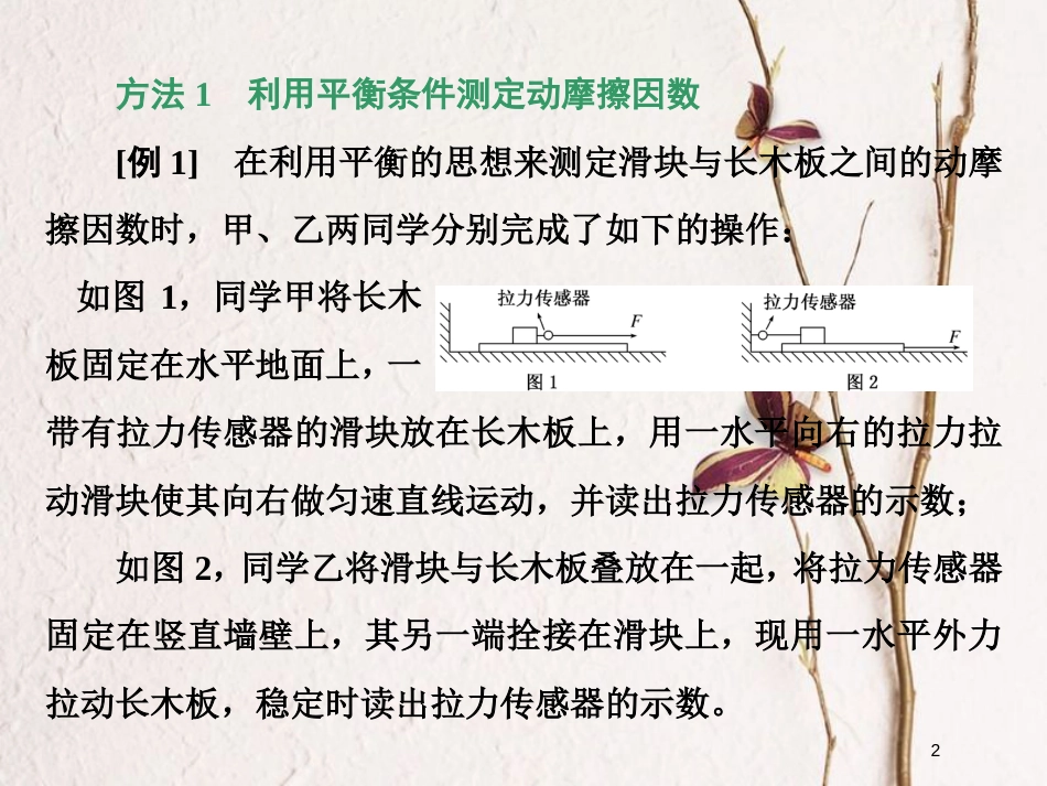 高考物理二轮复习 第六章 力学实验 高考研究（二）测定动摩擦因数的4种方法课件_第2页