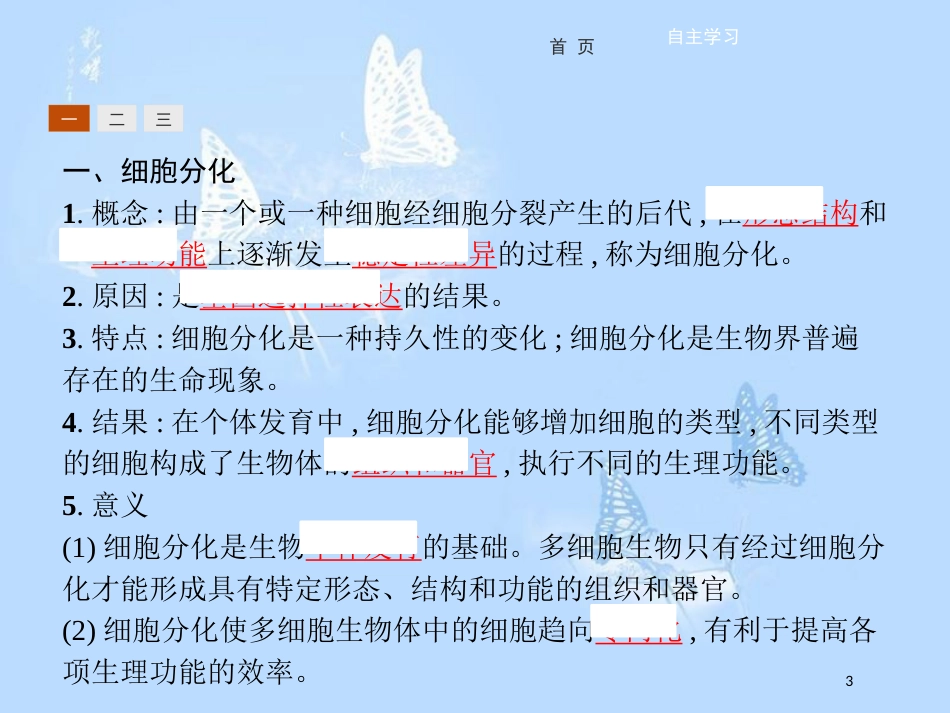 高中生物 第五章 细胞增殖、分化、衰老和凋亡 5.2 细胞分化、衰老和凋亡课件 苏教版必修1_第3页