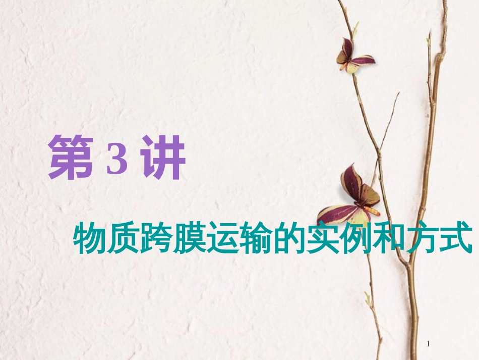 （全国通用版）2019版高考生物一轮复习 第1部分 分子与细胞 第二单元 细胞的结构与物质的输入和输出 第3讲 物质跨膜运输的实例和方式精准备考实用课件_第1页